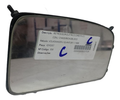 Lente Espelho Retrovisor Santana Quantum 1998 2006 Direito