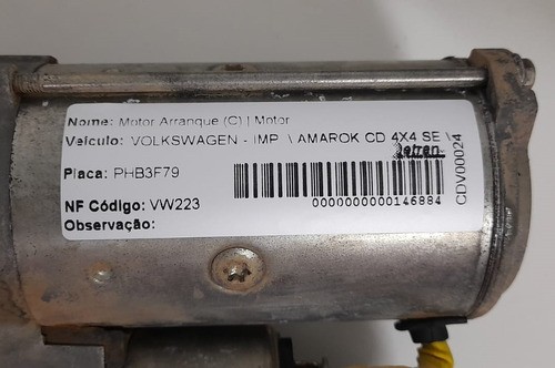 Motor Arranque Vw Amarok 2014 - 2h0911023f