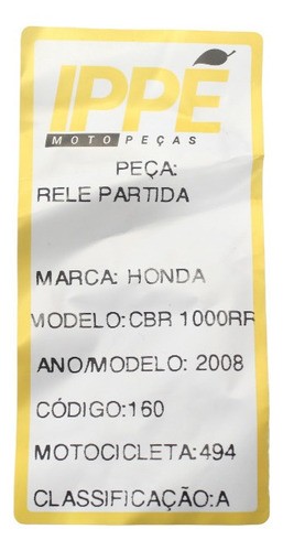 Rêle Partida  Honda Cbr 1000 Rr (494)