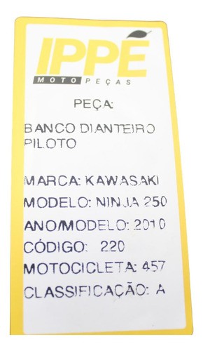 Banco Dianteiro Piloto Kawasaki Ninja 250 (457)