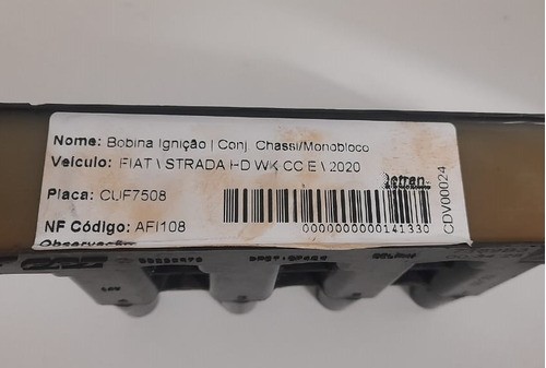 Bobina Ignição Fiat Strada 2020 - 55280978