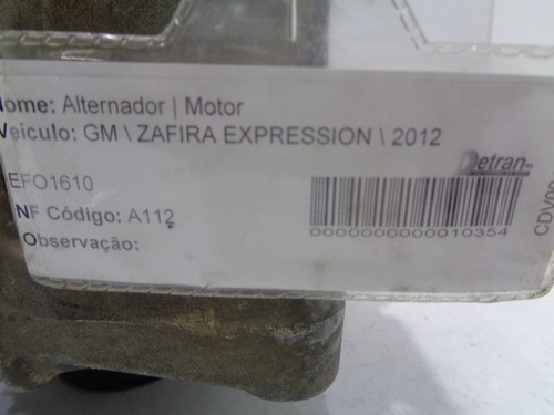 Alternador Zafira Expression 2012