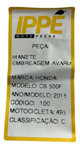 Manete Embreagem Avaria Honda Cb 500f (495) 2016