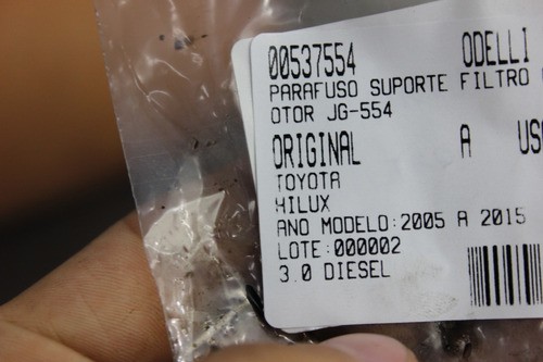 Parafuso Suporte Filtro Óleo Motor Jg Hilux 05/15 (554)