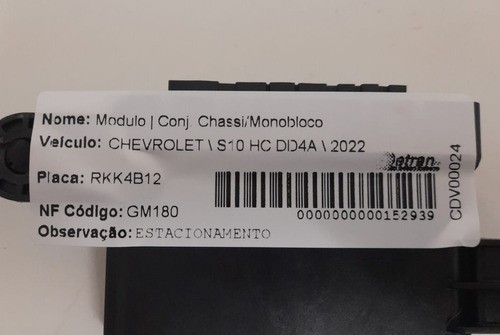 Módulo Estacionamento Gm S10 High Country 2022 - 84104305