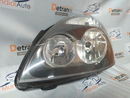 Farol L Esquerdo Renault Clio 2003/11 Mascara Cinza 4488