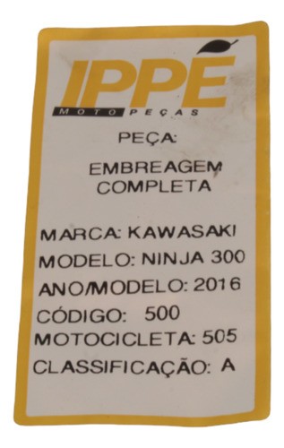 Embreagem Completa  Kawasaki Ninja 300 2016 (505)