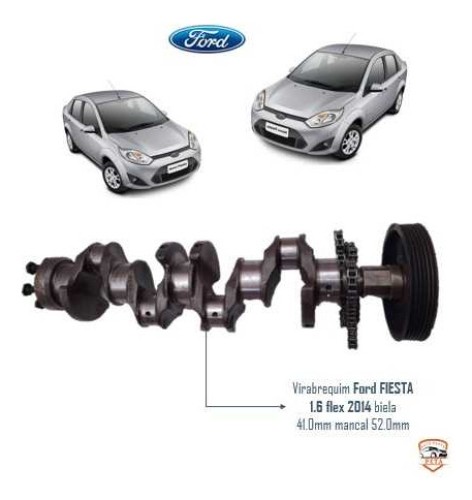 Eixo Virabrequim Motor Ford Fiesta 1.6 8v Flex 2012 2013