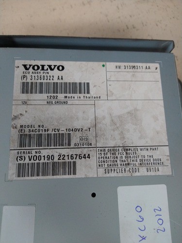 Módulo Amplificador Som Volvo Xc60 2012 2013 2014 2015