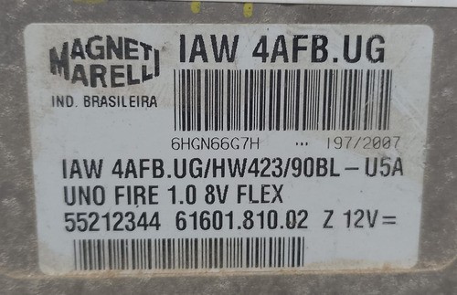 Módulo De Injeção Fiat Uno Fire 1.0 8v Flex Iaw4afbug