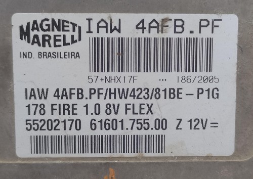 Módulo Injeção Fiat Palio Siena Fire 1.0 8v Flex Iaw4afbpf