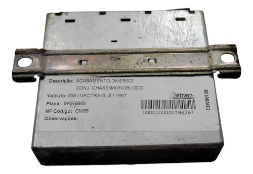 Módulo Central Alarme Gm Vectra 97/05 (al) Cxf 93