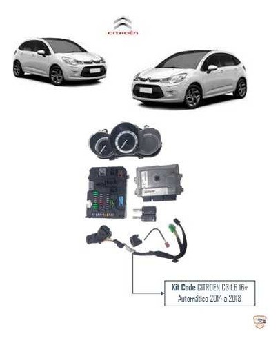  Kit Code Citroen C3 1.6 16v Automático 2014 A 2018 