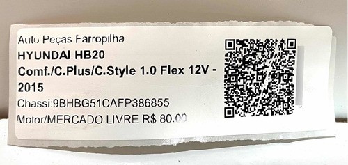 Sensor De Detonação Hyundai Hb20 1.0 3cc 13/17 Pn:0261231250