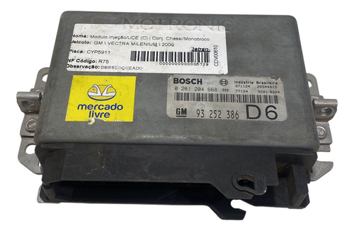 Módulo De Injeção Gm Vectra 2.0 16v 93252386 D6 Bosch