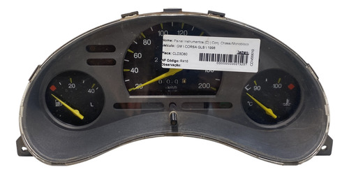 Painel De Instrumentos Gm Pick-up Corsa Fundo Cinza