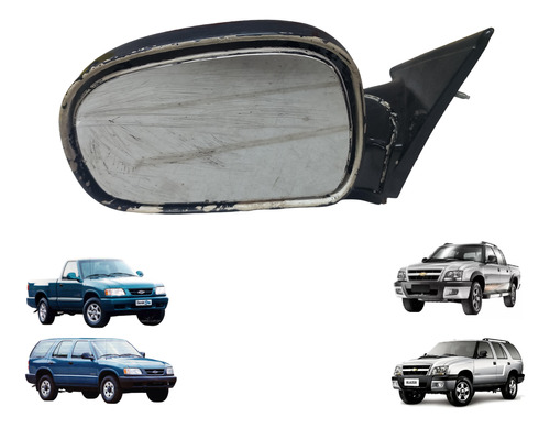 Espelho Retrovisor S10 Blazer 1995 A 2011 Fixo Esquerdo
