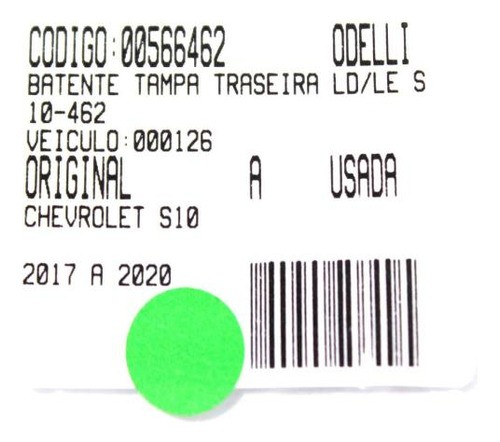 Batente Tampa Traseira Ld/le S10 17/20 (462)