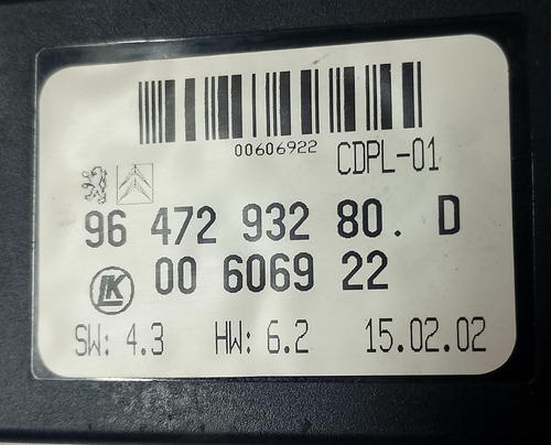 Módulo Sensor Chuva Parabrisa Peugeot 206 9647293280 D