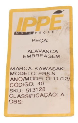 Alavanca Embreagem  Kawasaki Er6n 2011/2012 Kawasaki Er 6n