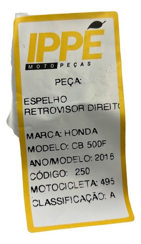 Espelho Retrovisor Direito Honda Cb 500f (495) 2016