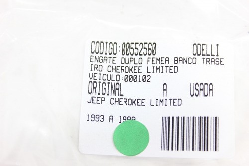 Engate Duplo Fêmea Banco Traseiro Cherokee Limited 93/98 Usa