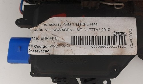 Fechadura Elétrica Traseira Direita Vw Jetta 2.0 2010