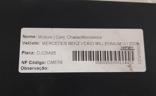 Módulo Adm Gerenciamento De Cabine Mercedes - 0004462635