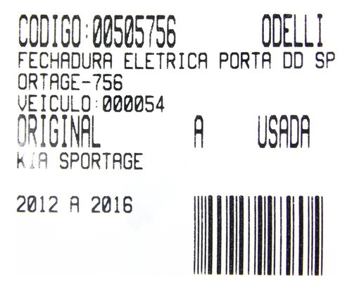 Fechadura Eletrica Porta Dd Sportage 12/16 Usado (756)