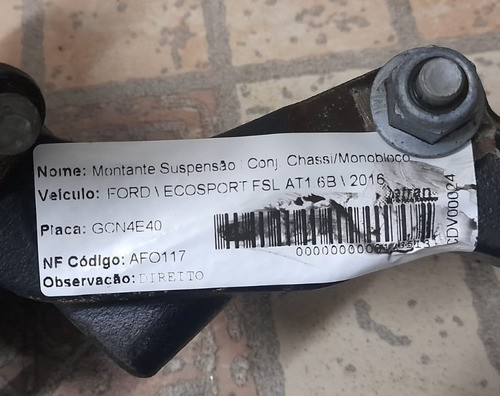 Montante Manga Eixo Diant. Direita Ford Ecosport 1.6 2016