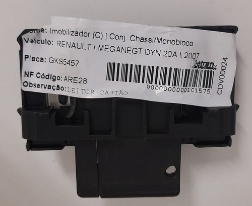 Módulo Leitor Chave Renault Megane 2010 - S118539001h