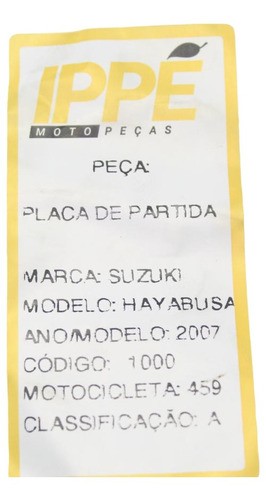 Placa De Partida Suzuki Hayabusa (459) 2007