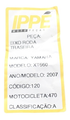 Eixo Roda Traseira Xt 660 (470)