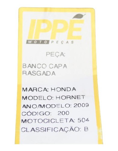 Banco Capa Rasgado Honda Hornet (504) 2009