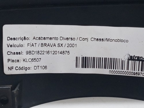 Acabamento Superior Da Chave Seta Fiat Brava Marea 1998/2003