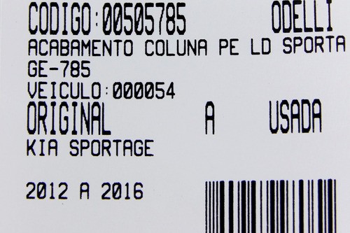 Acabamento Coluna P Ld Sportage 12/16 (785)