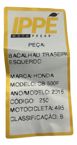 Bacalhau Traseiro Esquerdo Honda Cb 500f (495) 2016