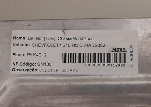 Defletor Coletor De Escape Gm S10 High Country 22 24590362ek