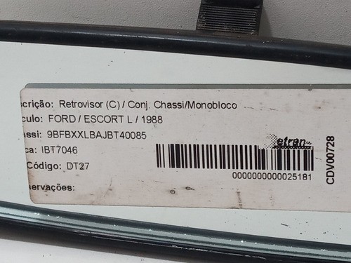 Espelho Retrovisor Interno Ford Escort E30139711 Original