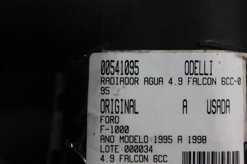 Radiador Água 4.9 Falcon 6cc F-1000 95/98 Usado (095)