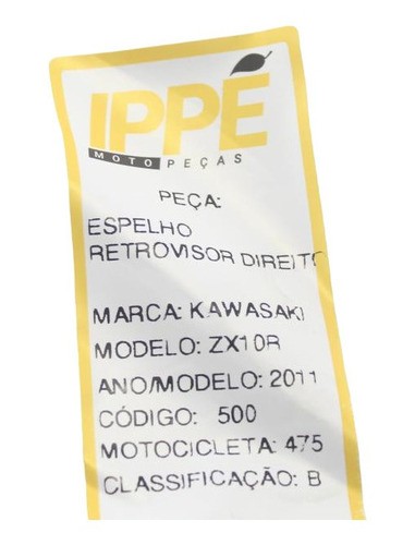 Espelho Retrovisor Direito Kawasaki Zx10r (475) 2011