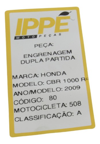 Engrenagem Dupla Partida Honda Cbr 1000 Rr 2009 (508)