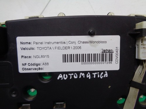 Painel De Instrumentos Toyota Fielder 2006 Usado