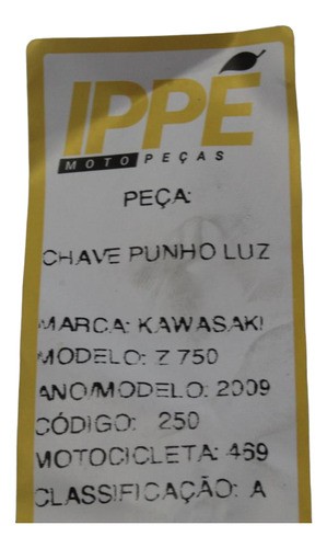 Chave Punho De Luz Kawasaki Z750 (469) 2009