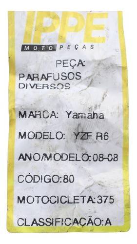 Parafusos Diversos Yamaha Yzf R6 (375)