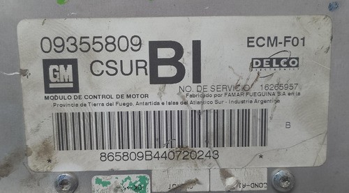 Módulo De Injeção Gm Corsa 1.6 8v Gasolina 09355809 Bi Csur