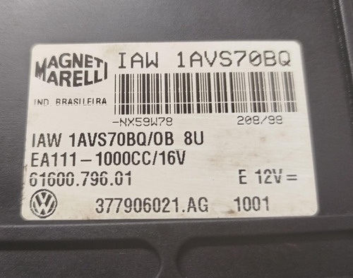 Módulo Injeção Vw Gol Parati G2 Bola G3 1.0 16v Iaw1avs70bq