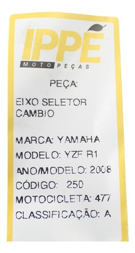 Eixo Seletor Cambio Yamaha Yzf R1 (477) 2008