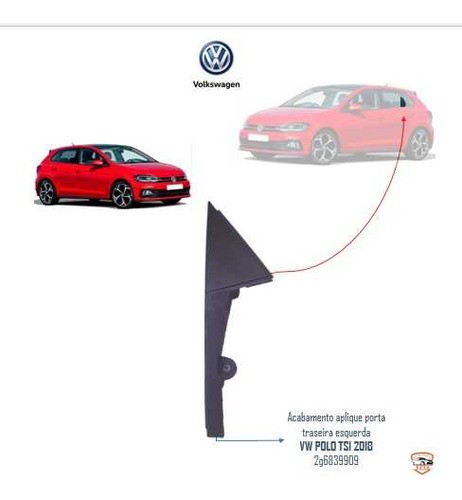 Acabamento Aplique Porta T/esq. 2g6839909 Vw Polo 2018 