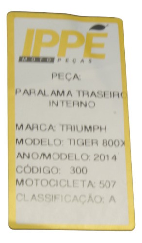 Paralama Traseiro Interno Triumph Tiger 800xca (507) 2014